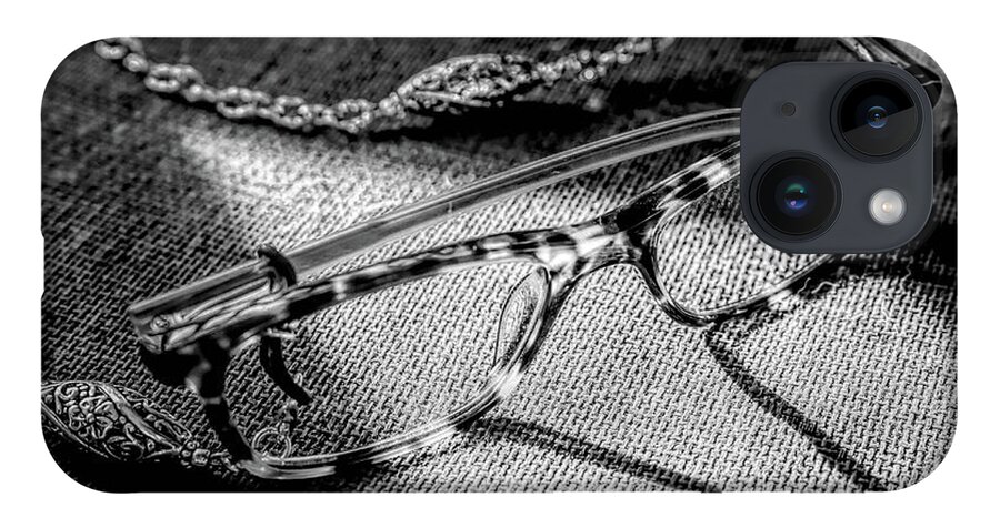 Eye Glasses Black And White iPhone Case featuring the photograph Eye Glasses Black And White by Sharon Popek