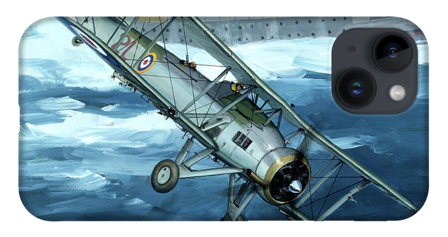 Aviation iPhone 14 Case featuring the painting Fairey Mk.1 Swordfish by Jack Fellows