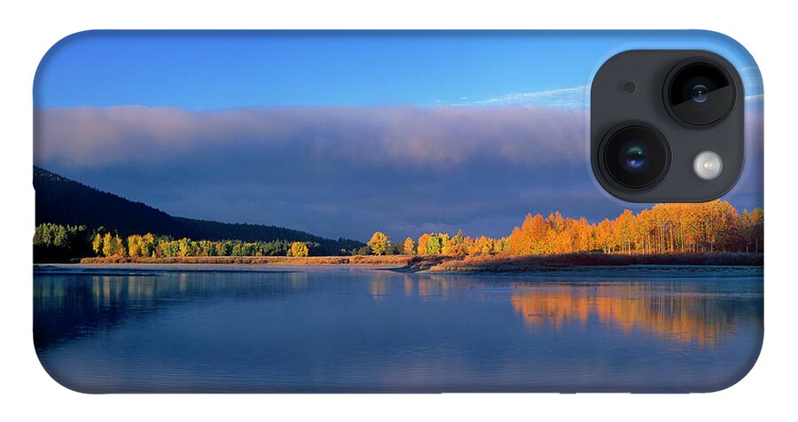 Dave Welling iPhone 14 Case featuring the photograph Fall Clouds Oxbow Bend Grand Tetons National Park by Dave Welling