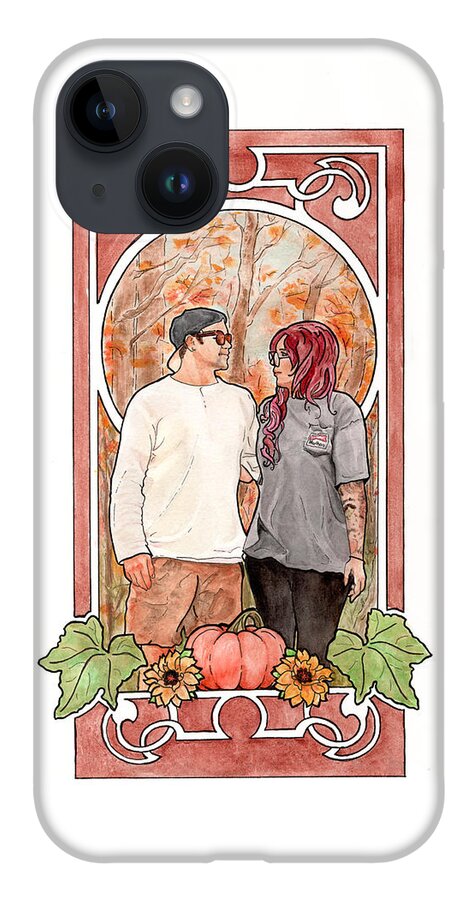 Love iPhone Case featuring the painting Fall Embrace by Tiffany DiGiacomo