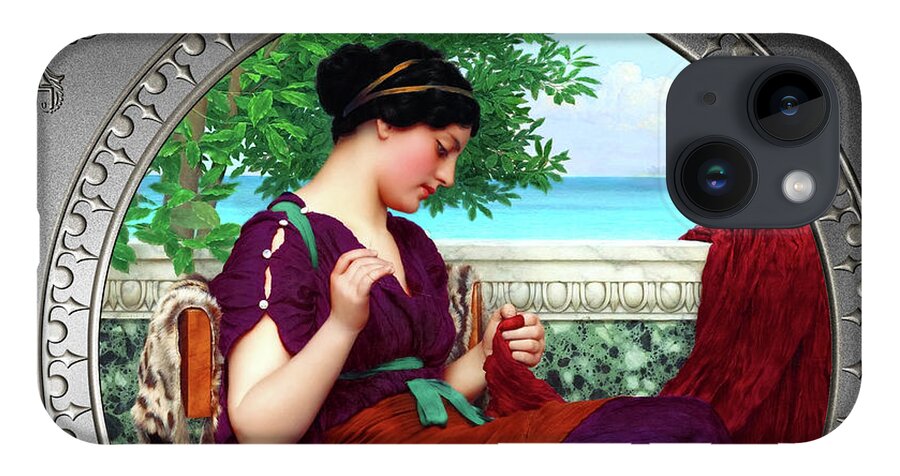 Far Away Thoughts iPhone Case featuring the painting Far Away Thoughts c1911 by John William Godward Fine Art Xzendor7 Old Masters Reproductions by Rolando Burbon