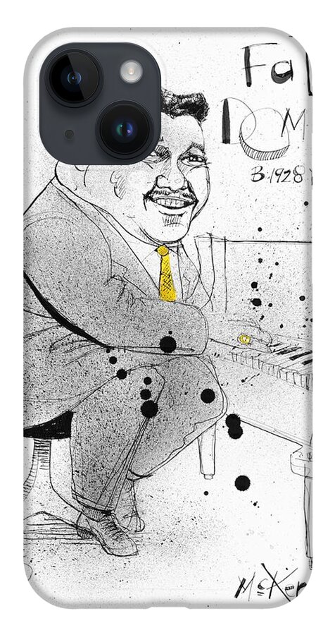  iPhone 14 Case featuring the drawing Fats Domino by Phil Mckenney