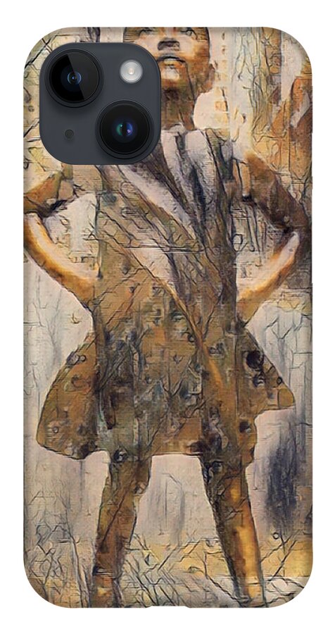 Fearless iPhone 14 Case featuring the painting Fearless Girl Future Is Female Painting 2 by Tony Rubino