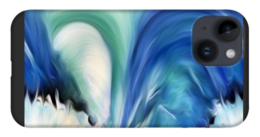 Abstract Art iPhone 14 Case featuring the digital art Feathered Waterfall by Ronald Mills