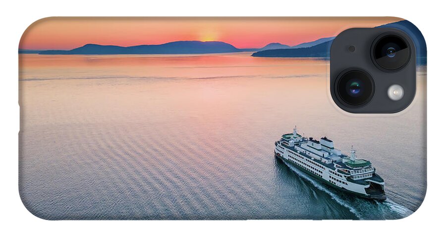 Sunset iPhone 14 Case featuring the photograph Ferry Sunset 2 by Michael Rauwolf