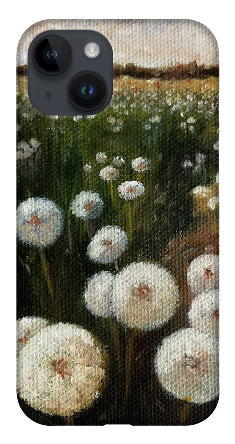 Dandelion iPhone Case featuring the painting Field of Wishes by Tracy Hutchinson