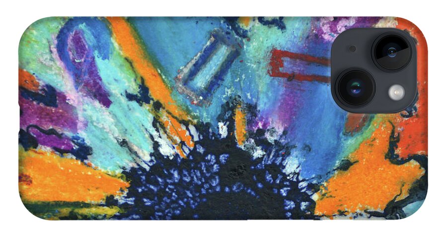 Abstract Art iPhone 14 Case featuring the painting Fiesta by Catherine Jeltes