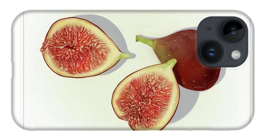 Fruit iPhone 14 Case featuring the mixed media Figs Fresh Fruits by Shari Warren