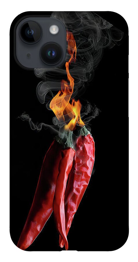 Peppers iPhone 14 Case featuring the photograph Flaming Hot Peppers by Bill Barber