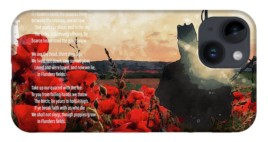 Soldier Poppies iPhone Case featuring the digital art Flanders Field by Airpower Art