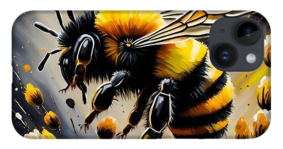 Ai iPhone Case featuring the digital art Flight of the Bumble Bee by Cindy's Creative Corner