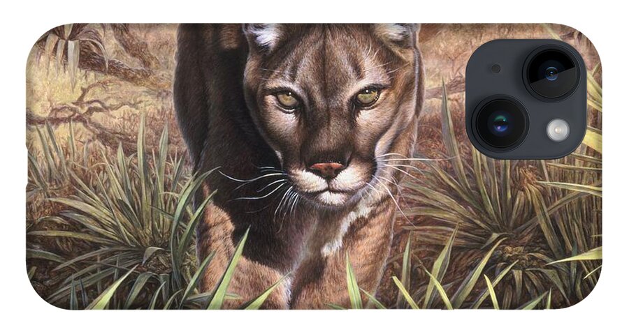 Florida iPhone 14 Case featuring the painting Florida Panther by Hans Droog