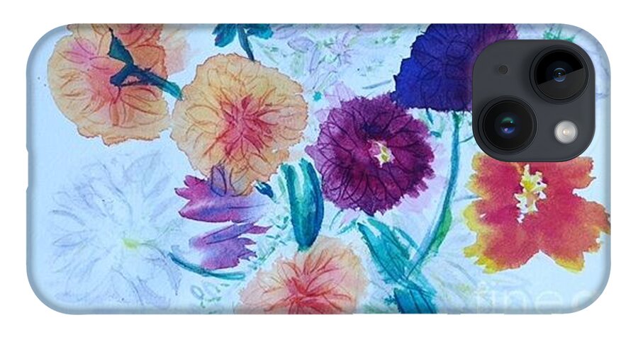 Flowers Flower iPhone 14 Case featuring the painting Flower Full by Nina Jatania