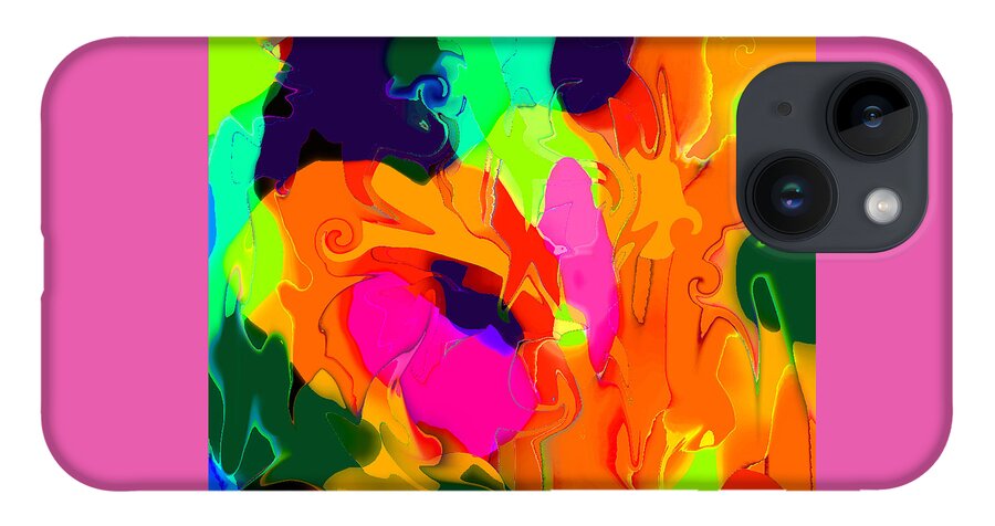 Abstract iPhone 14 Case featuring the digital art Flower in Bloom Abstract by Ronald Mills