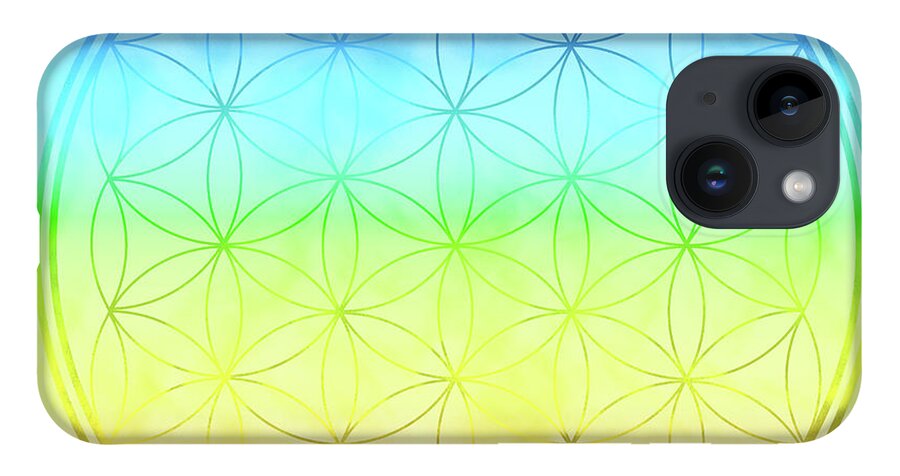 Flower Of Life iPhone 14 Case featuring the digital art Flower of Life 1 by Angie Tirado