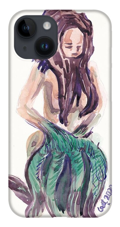 Miniature iPhone 14 Case featuring the painting Forert Spirit by George Cret