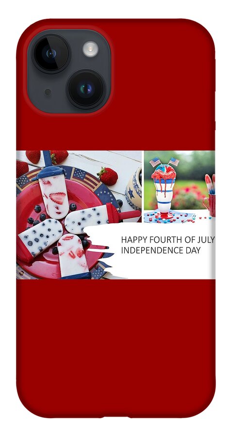 4th Of July iPhone 14 Case featuring the mixed media Fourth of July Picnic by Nancy Ayanna Wyatt