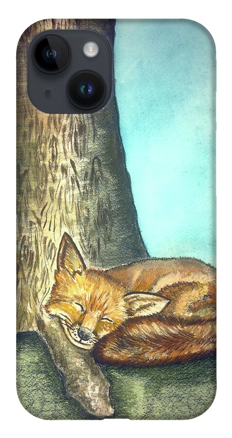 Nature iPhone Case featuring the painting Fox And Tree by Christina Wedberg