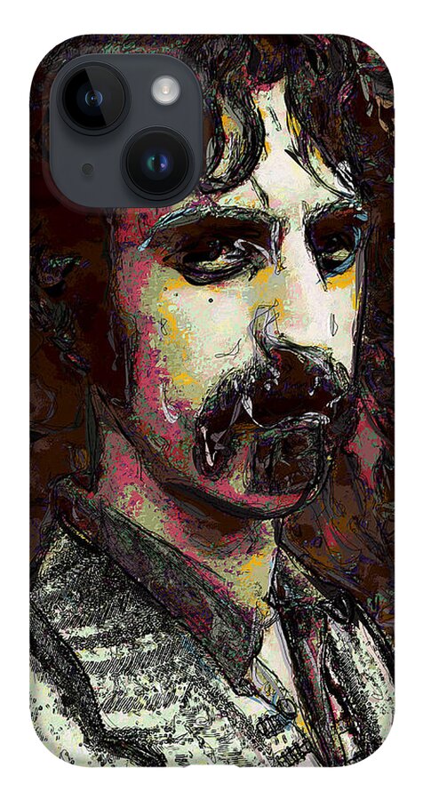 Zappa iPhone 14 Case featuring the digital art Frank Zappa by David Lane