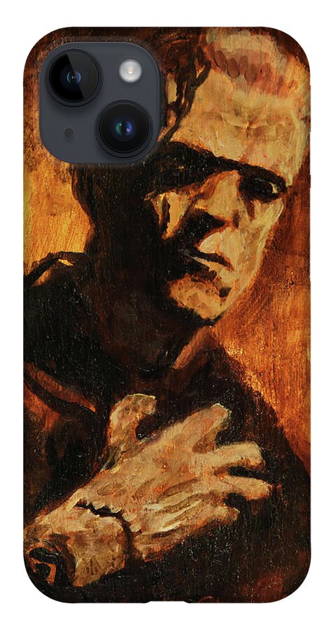 Frankenstein iPhone Case featuring the painting Frankenstein 1931 by Sv Bell