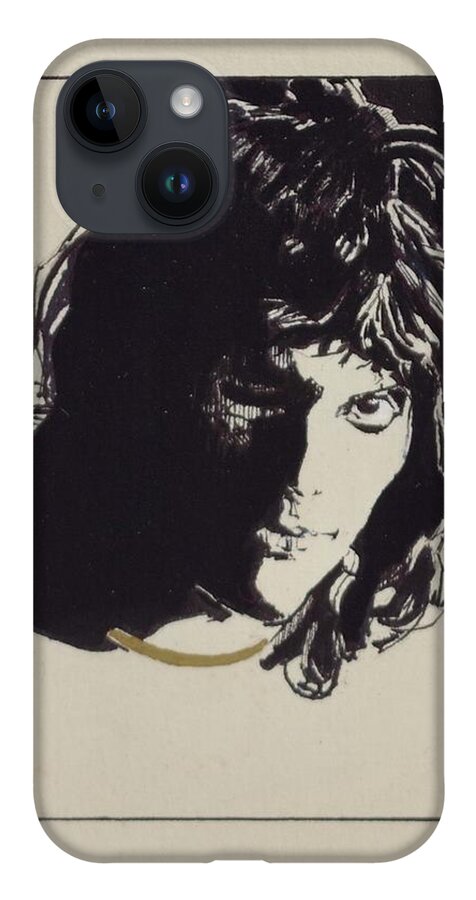Queen iPhone 14 Case featuring the drawing Freddie Mercury - Queen Of Knaves - detail by Sean Connolly