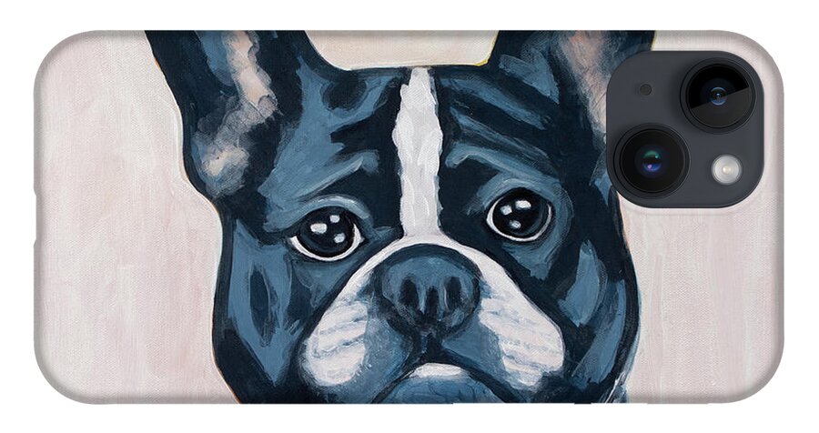 French iPhone 14 Case featuring the painting Frenchie by Pamela Schwartz