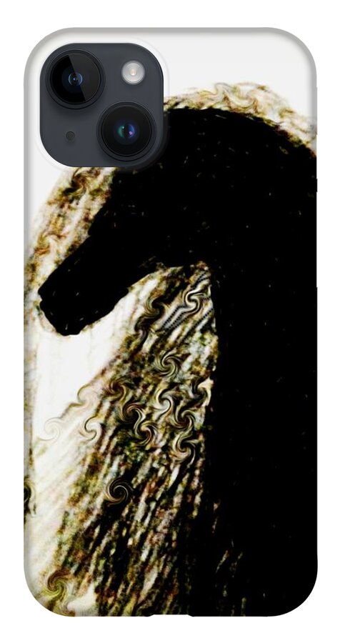 Fresian iPhone 14 Case featuring the drawing Fresian Shadow by Anna Adams