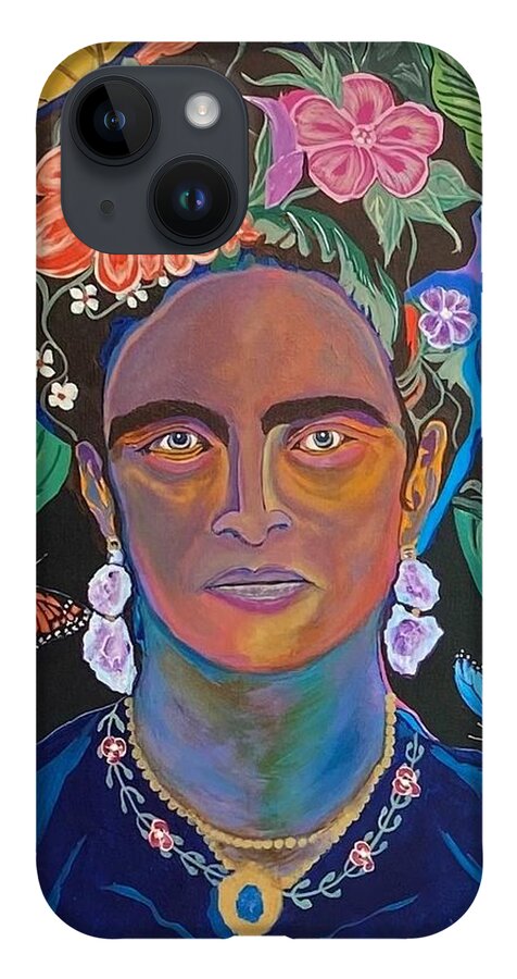  iPhone 14 Case featuring the painting Frida Kahlo by Bill Manson