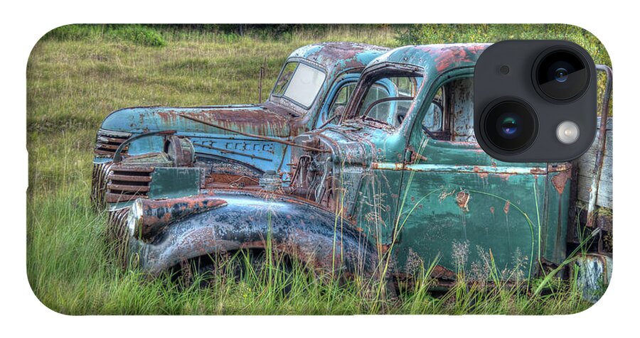 Ford Chevy iPhone 14 Case featuring the photograph Friends in Retirement by Kristia Adams
