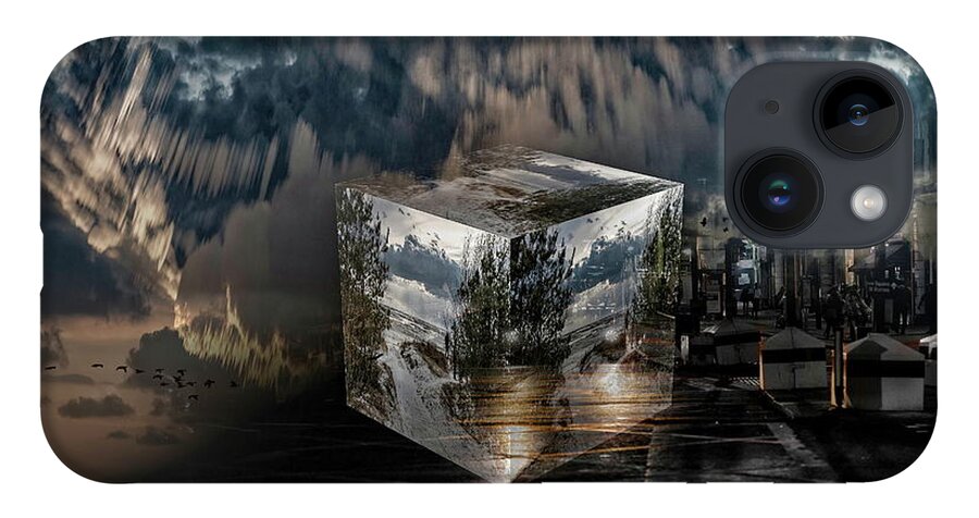 Artwork #3d#creative Art #unique Style #handmade Design #modern Art#contemporary Art#frozen City # Tough Times#2021 iPhone Case featuring the mixed media Frozen City 2021 3D / CAGO 2nd place by Aleksandrs Drozdovs