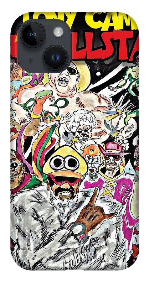 Comic iPhone 14 Case featuring the digital art Funk Allstars Comic Cover 01 by Tony Camm Curtis Wilcox Stan Webb