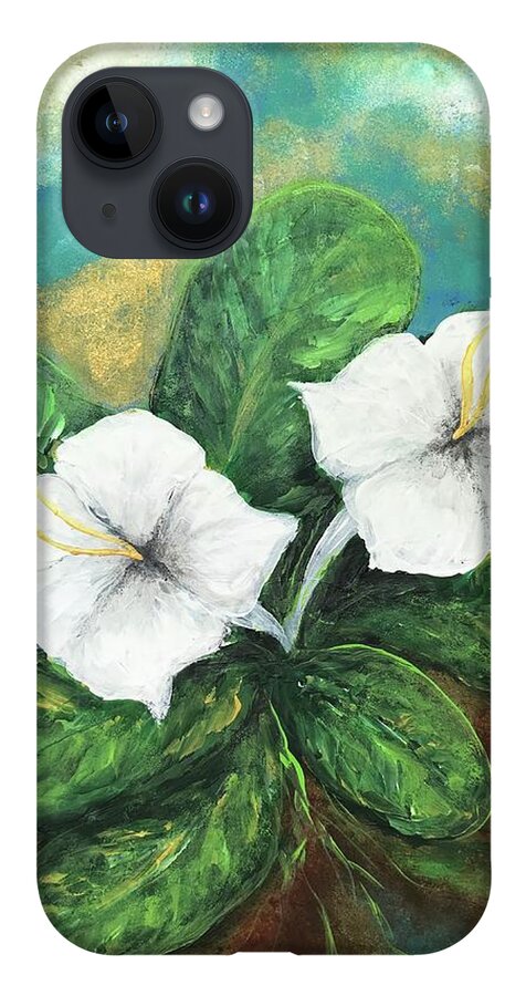 Gaosali iPhone 14 Case featuring the painting Gaosali Flower Guam by Michelle Pier