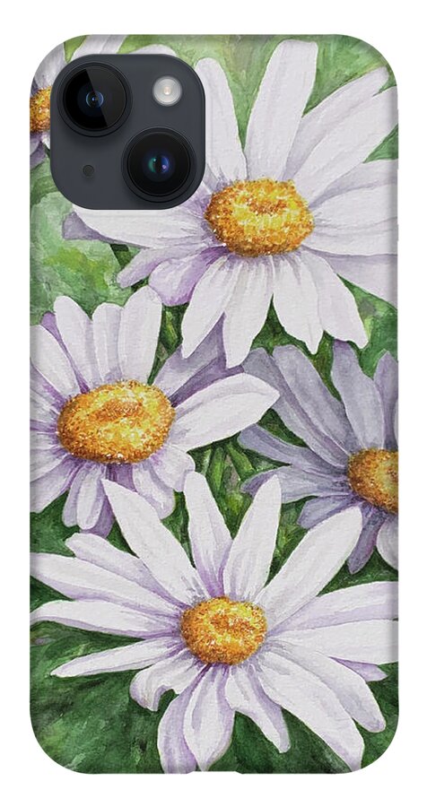 Daisy iPhone 14 Case featuring the painting Garden Daisies by Lori Taylor
