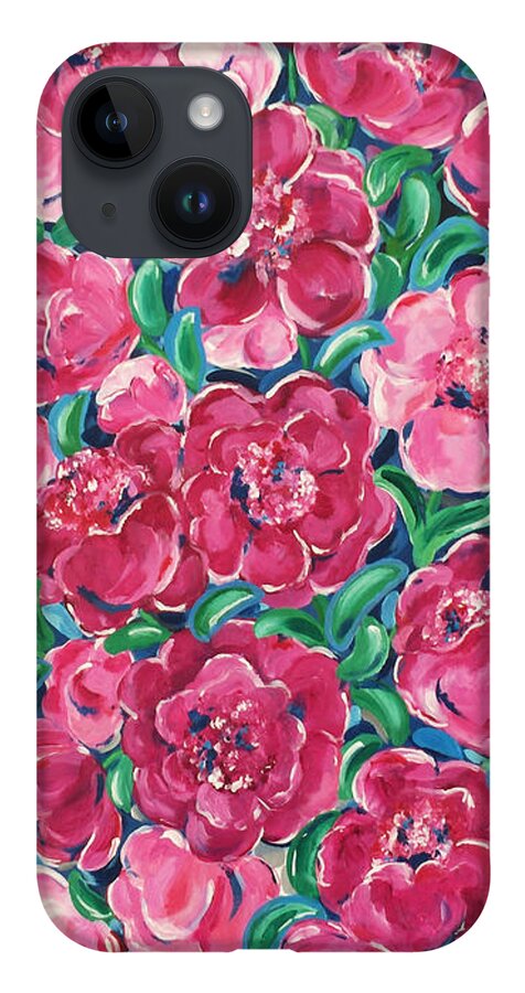 Floral Art iPhone 14 Case featuring the painting Gathering by Beth Ann Scott