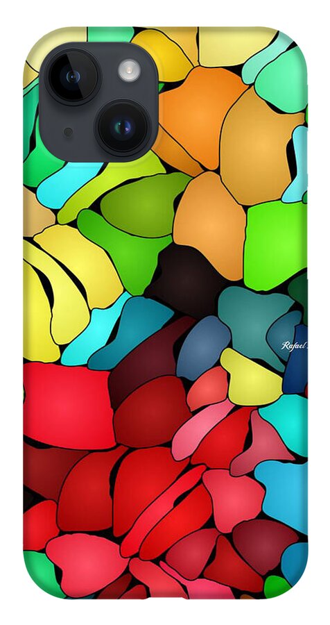 Abstract iPhone 14 Case featuring the painting Generous Spirit by Rafael Salazar