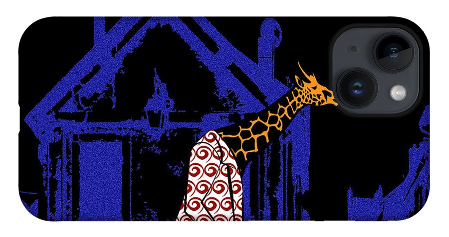 Giraffes iPhone Case featuring the digital art Giraffes night walk by Piotr Dulski