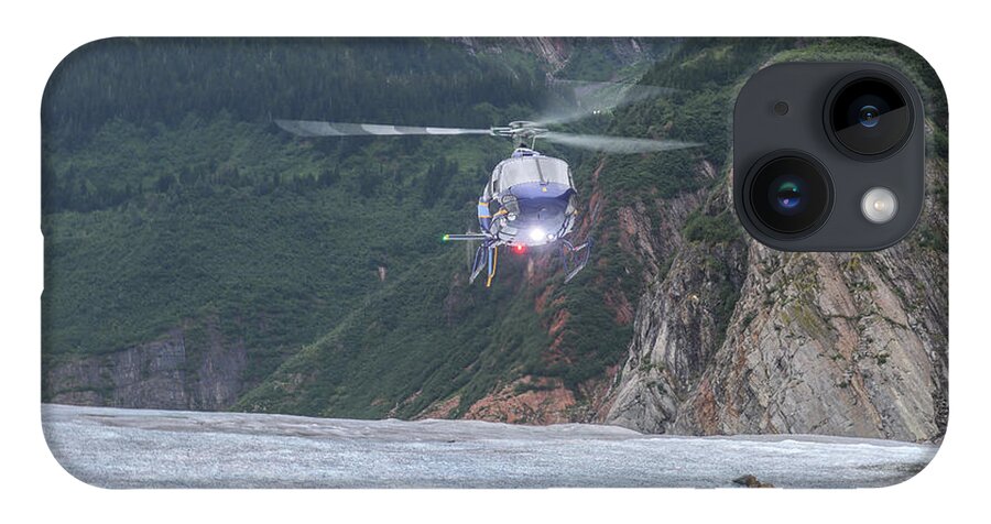 Alaska iPhone 14 Case featuring the photograph Glacier Chopper Landing by Ed Williams