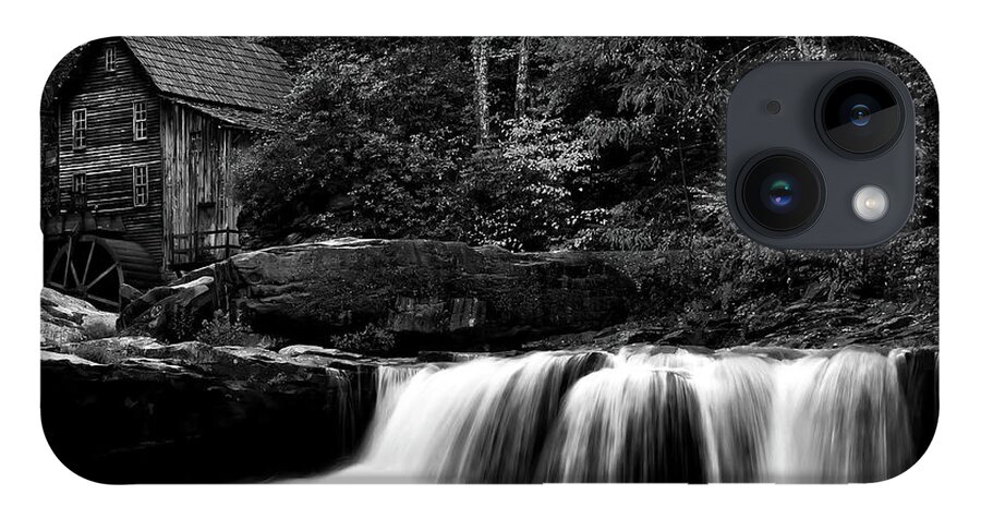 Glade Creek iPhone 14 Case featuring the photograph Glade Creek Grist Mill Monochrome by Flees Photos