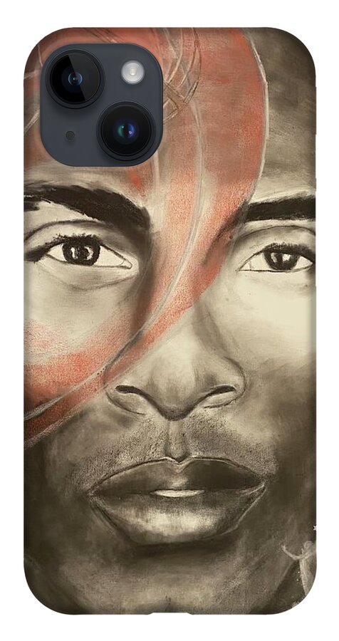  iPhone 14 Case featuring the mixed media G.o.a.t by Angie ONeal