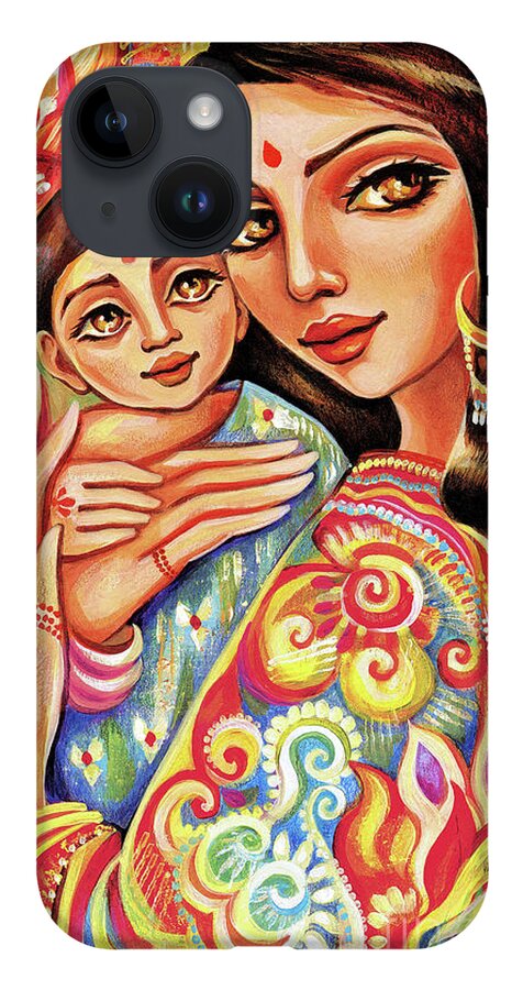 Mother And Child iPhone 14 Case featuring the painting Goddess Blessing by Eva Campbell