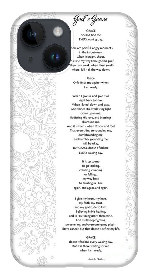 God's Grace iPhone 14 Case featuring the digital art God's Grace - Poetry by Tanielle Childers
