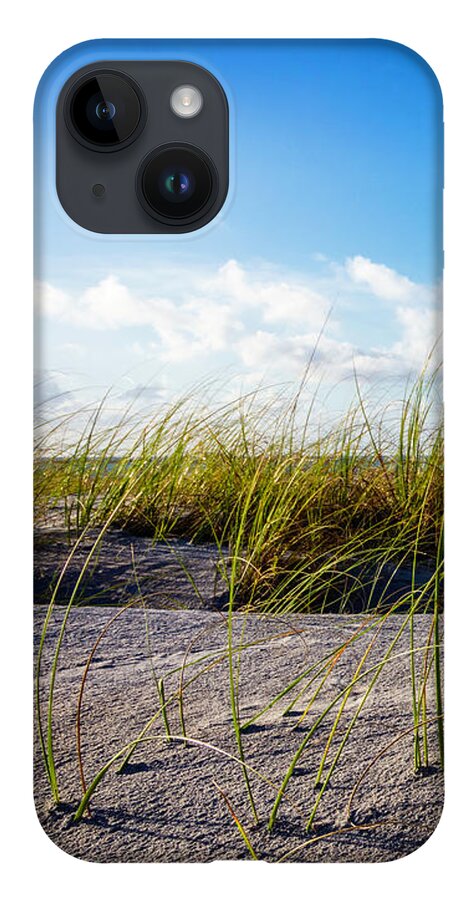 Clouds iPhone 14 Case featuring the photograph Golden Dune Grasses I by Debra and Dave Vanderlaan