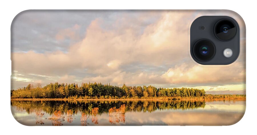 Reflection iPhone Case featuring the photograph Golden Hour Pine Glow by Beth Sawickie