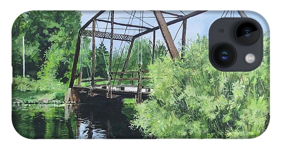 Bridge iPhone 14 Case featuring the painting Gone Fishing by William Brody