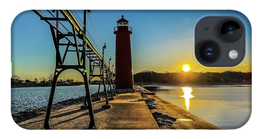 Northernmichigan iPhone 14 Case featuring the photograph Grand Haven Light House IMG_8945 HRes by Michael Thomas