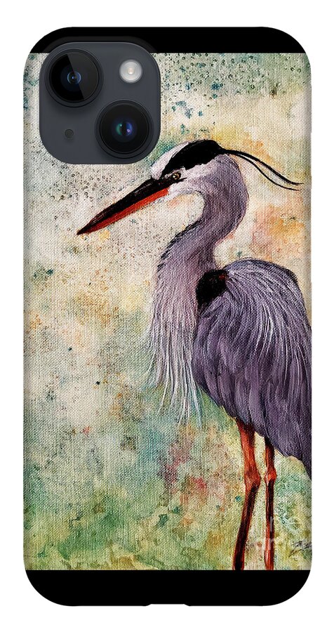 Wildlife iPhone 14 Case featuring the painting Great Blue Heron by Zan Savage