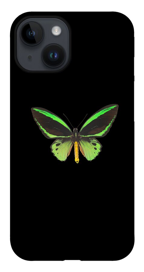 Green Butterfly iPhone 14 Case featuring the digital art Green Butterfly Gifts by Caterina Christakos