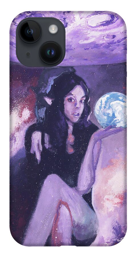 Elf iPhone Case featuring the painting Guardian of Planet Home by Sv Bell