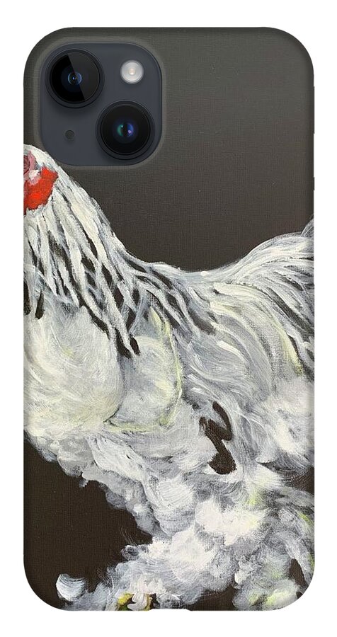 Rooster iPhone Case featuring the painting Guardian of the Farmyard by Juliette Becker