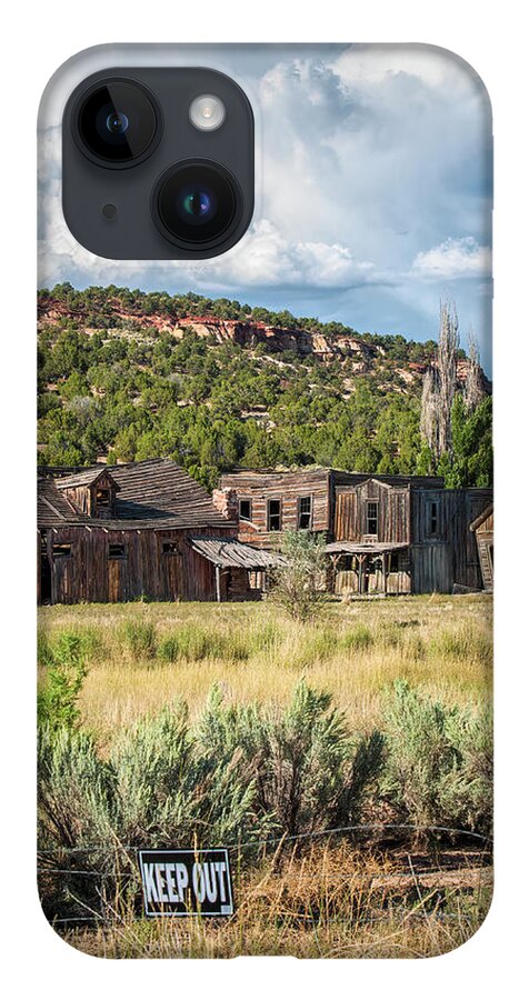 Tv iPhone 14 Case featuring the photograph Gunsmoke Movie Set by Ginger Stein